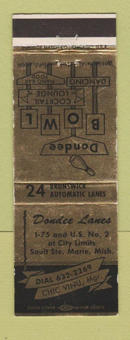 Matchbook Cover - Dandee Bowling Sault Ste Marie MI WEAR