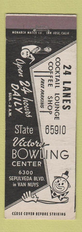 Matchbook Cover - Victory Bowling Center Van Nuys CA
