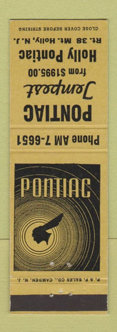 Matchbook Cover - Pontiac Tempest Mount Holly NJ
