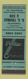 Matchbook Cover - DS Thomas Son Pontiac Bridgewater VA