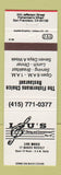 Matchbook Cover - Lou's Restaurant Music Venue San Francisco CA