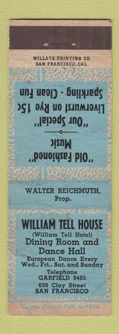 Matchbook Cover - William Tell House San Francisco CA