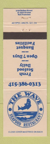 Matchbook Cover - The Wave Seafood Restaurant San Francisco CA