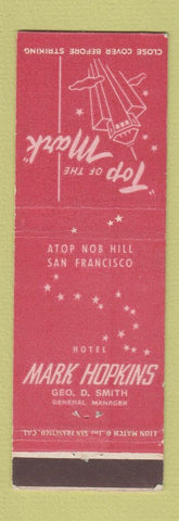 Matchbook Cover - Mark Hopkins Hotel San Francisco CA