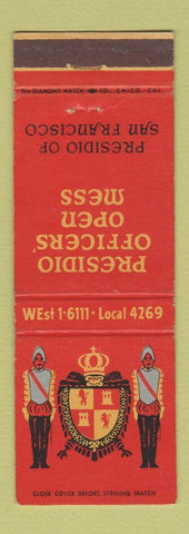 Matchbook Cover - Presidio Officers' Open Mess San Francisco CA