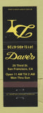 Matchbook Cover - Dave's San Francisco CA