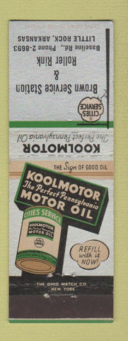 Matchbook Cover - Brown Cities oil gas Roller Skating Rink Little Rock AR