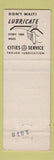 Matchbook Cover - Cities oil gas Art's Cromwell MN low phone #