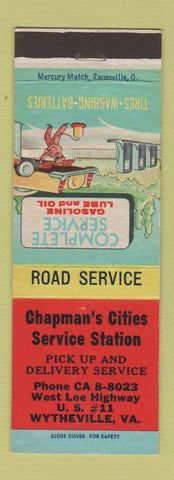 Matchbook Cover - Cities oil gas Chapman's Wytheville VA