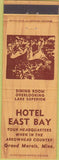 Matchbook Cover - Hotel East Bay Grand Marais MN