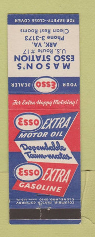 Matchbook Cover - Esso oil gas Mason's Ark VA