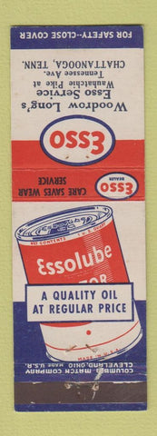 Matchbook Cover - Esso oil gas Woodrow Long's Chattanooga TN