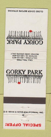 Matchbook Cover - Gorky Park T Shirt Offer Movie