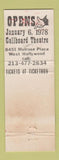 Matchbook Cover - When You Coming Back Red Ryder Play West Hollywood CA 1978