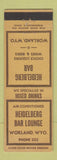 Matchbook Cover - Heidelberg Bar Worland WY