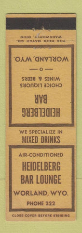 Matchbook Cover - Heidelberg Bar Worland WY
