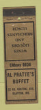 Matchbook Cover - Al Pratte's Buffet Clayton MO