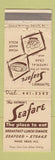 Matchbook Cover - Seafare Restaurant Nags Head NC