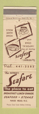 Matchbook Cover - Seafare Restaurant Nags Head NC