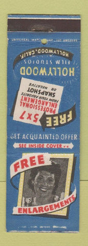 Matchbook Cover - Hollywood Film Studio Photo Enlargements