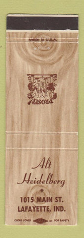 Matchbook Cover - Al Heidelberg Bar Lafayette IN