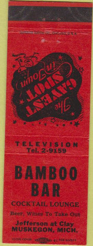 Matchbook Cover - Bamboo Bar Muskegon MI red