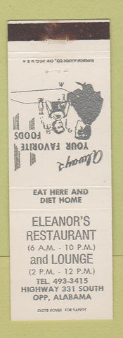 Matchbook Cover - Eleanor's Restaurant Opp AL