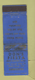 Matchbook Cover - Don's Fiesta Hamburgers South Bend IN WORN