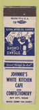 Matchbook Cover - Johnnie's White Kitchen Cafe Bay City TX WEAR