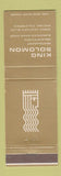 Matchbook Cover - King Solomon Restaurant Deli Encino CA