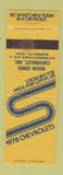 Matchbook Cover - 1978 Chevrolet Hugh Jones Warren PA WEAR