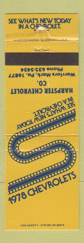 Matchbook Cover - 1978 Chevrolet Harpster Warriors Mark PA