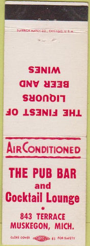 Matchbook Cover - Pub Bar Muskegon MI white