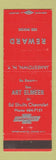 Matchbook Cover - Ed Shults Chevrolet Jamestown NY Art Elmeer