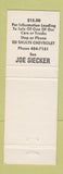 Matchbook Cover - Ed Shults Chevrolet Jamestown NY Joe Siecker