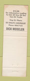 Matchbook Cover - Ed Shults Chevrolet Jamestown NY Dick Moseler