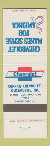 Matchbook Cover - Curran Chevrolet Oldsmobile Manistique MI