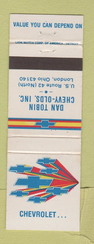 Matchbook Cover - Dan Tobin Chevrolet Oldsmobile London OH