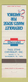Matchbook Cover - Paul Stine Chevrolet Selinsgrove PA