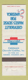 Matchbook Cover - Cashman Chevrolet Cadillac Baraboo WI