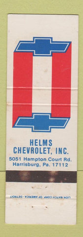 Matchbook Cover - Helms Chevrolet Harrisburg PA WEAR