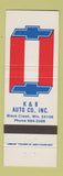 Matchbook Cover - K&B Chevrolet Black Creek WI
