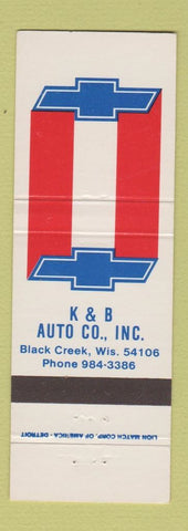 Matchbook Cover - K&B Chevrolet Black Creek WI