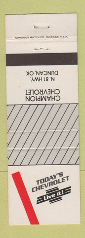 Matchbook Cover - Champion Chevrolet Duncan OK