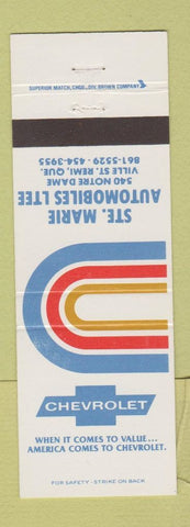 Matchbook Cover - Ste Marie Chevrolet Ville St Remi QC