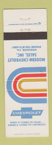 Matchbook Cover - Modern Chevrolet Sales Honaker VA