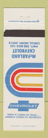 Matchbook Cover - McFarland Chevrolet Circle MT