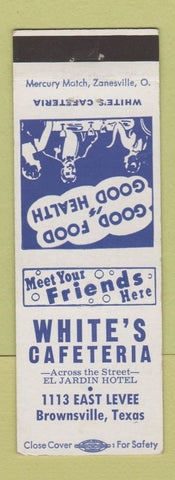 Matchbook Cover - White's Cafeteria Brownsville TX