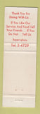 Matchbook Cover - Toro Restaurant Lounge Nassau Bahamas