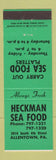 Matchbook Cover - Heckman Seafood Allentown PA